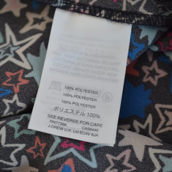 J. Crew Jacuzzi Sexy Girly One-Shoulder Top In Kaleidoscope Star Print N… - Picture 10 of 12